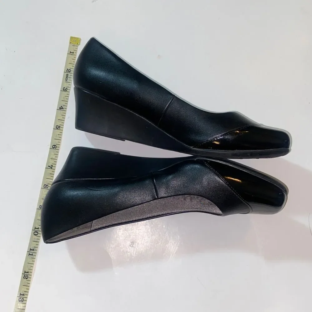Life Stride Simply Comfort Elegant Black Wedge Shoes Size US 10W